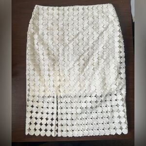 White House Black Market Cotton Double-lined Circle Grid Skirt - Size 8